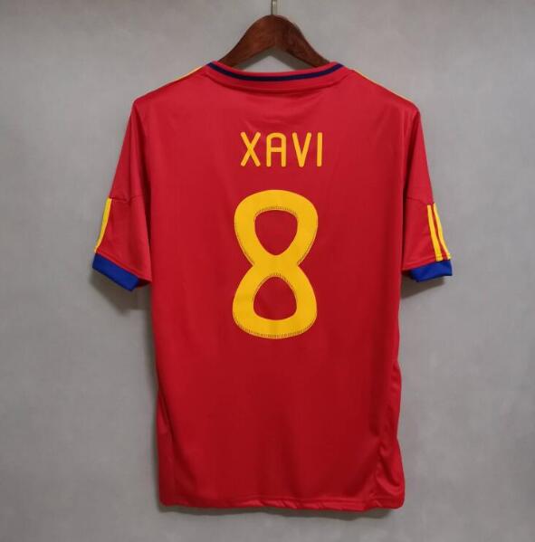 2010 Spain Retro Home Kit Soccer Jersey XAVI #8